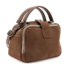 Сумка жіноча на плече кросбоді з натуральної замші та шкіри на два відділи з ручкою повсякденна середня Firenze Italy F-IT-1045DB-Y Шоколадний