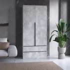 Шафа для одягу VAYS M-30 Бетон, 2 ящики, зі штангою та полицями, ЛДСП, 100×50×220 см – для спальні, вітальні, передпокою