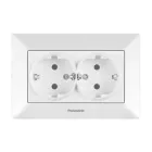 Розетка подвійна із заземленням Arkedia Slim біла ABS [WNTC02052WH-UA1] Panasonic