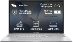 Ноутбук ASUS Vivobook 17 X1704VA-AU210 (90NB10V1-M007V0) Cool Silver / 17.3" IPS Full HD / Intel Core i3-1315U / RAM 8 ГБ / SSD 512 ГБ