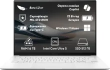 Ноутбук ASUS Zenbook S 14 UX5406SA-PV037W (90NB14F2-M001B0) Scandinavian White + фірмовий чохол / 14" OLED 3K 120 Гц / Intel Core Ultra 5 226V / RAM 16 ГБ / SSD 512 ГБ / Windows 11 Home