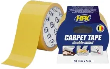 Двостороння стрічка HPX Carpet Tape для килимових покриттів і лінолеуму 50 мм х 5 м Біла (CT5005)