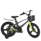 Дитячий велосипед Profi Stellar 18 дюймів магнієвий з кошиком Сіро-жовтий (MB 181020-3)