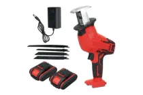 Портативна шабельна пила лобзик 3280 об/хв Li‑Ion 48V 2АКБ RED акумуляторна з підсвічуванням та індикатором заряду