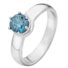 Золота каблучка з великим блакитним діамантом 0,75 карат Elite 750° (8889930)