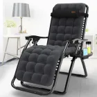 Крісло-шезлонг садове Zero Gravity WCG R-03 з підголівником і підставкою для напоїв, чорний, навантаження 120 кг