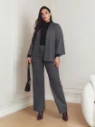 Жіночі демісезонні теплі штани класичні прямі вільного фасону з резинкою на поясі та кишенями Seventeen XXL-3XL Графіт 2345.6546