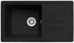 Кам'яна кухонна мийка чорна, прямокутна гранітна мийка для кухні чорного кольору зі штучного каменю Akvatika (4710014)