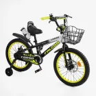 Дитячий двоколісний велосипед 18 дюймів Corso Falcon з кошиком (Жовтий)