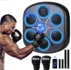 Настінна музична боксерська машина + рукавички, тренажер, груша для боксу з LED підсвічуванням, 45х40х7,5см, Bluetooth з'єднання