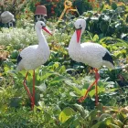 Садова фігура Сім'я садових лелек №83 на металевих лапах, садово-паркові фігури