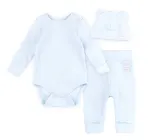 Дитячий комплект (боді + штанці + шапочка) для новонароджених хлопчиків Бембі KP295-A00 74 см Світло-блакитний (05295707434.A00)