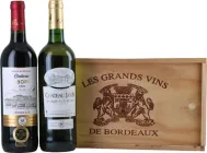 Набір вин Grands Vins de Bordeaux Франція 0.75 л 14% х 2 шт в дерев'яному ящику (3176484071960G)