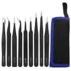 Набір пінцетів 9 в 1 TE-A043 антистатичний ESD, прецизійний, прямий, вигнутий