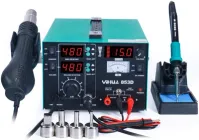 Паяльна станція YIHUA 853D / 3 в 1 / фен, паяльник, блок живлення / 800 Вт / 480°C / 15V / 1A