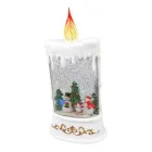 Новорічна свічка з ефектом снігу та Сніговики 30,5см