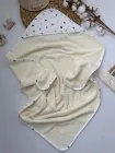 Куточок махровий з бавовною для немовлят після купання 85/85 розмір Молочний Сердечки