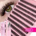 Набір для самостійного нарощування вій без бренду 40D 9-16 мм 200 шт з клеєм/закріплювачем пінцетом та щіточкою