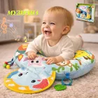Розвиваюча подушка Музичний килимок 2 в 1 для малюка дитини новонароджених від 0 місяців Сolombokid м'який на підлогу з брязкальцями, подушка для підтримки немовляти на підлозі (Слоненя)