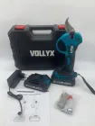 Секатор акумуляторний садовий електричний портативний електросекатор потужний гілкоріз в кейсі Vollyx + 2 акумулятори 21V кущоріз з індикатором заряду і лічильником зрізів, синій-чорний