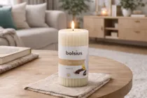 Свічка Bolsius стовпчик ребриста 120/58 з ароматом Ваніль (266775)