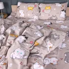 Комплект постільної білизни в ліжечко дитячий MirSon 110x140 см 17-0665 Cream Kittens бязь (2200010064421)