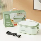 Електричний ланч-бокс з підігрівом HOTBOX 1л - компактний, герметичний контейнер для їжі 220В, зелений