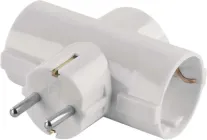 Мережевий адаптер Emos P00242 потрійний круглий із заземленням White