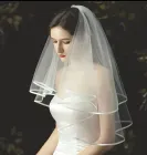 Весільна фата Айворі для нареченої на весілля 0,80см Styduo dekory (5688)