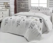 Покривало стьобане Eponj Home Atlantis Beyaz 200х220 з наволочками 50х70