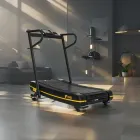 Механічна бігова доріжка складна домашня WCG HS-010 з із дисплеєм на Швидкість Час Дистанцію та Калорії з навантаженням до 150 кг Чорний