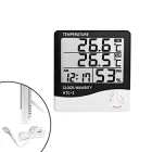 Термометр гігрометр цифровий -50~70C РК 3.8" із зовнішнім датчиком HTC-2