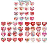 Набір валентинок ЕУ подвійна 63х53мм. V26-MV U (48шт)