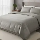 Комплект постільної білизни IDEIA Євро 200х220 см Сатин Бавовна Преміум Сірий беж (4820227289936)