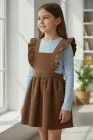 Детский вельветовый сарафан для девочки Ласточка 25_5005 134 см Світло-Коричневий