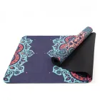 Килимок для йоги та фітнесу OSPORT спортивний каремат (каучук+замша) 4мм 183x68см (OF-0286-082) Темно-синій