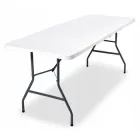 Складаний садовий стіл 180 см, білий металева рама, пластикова стільниця