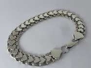 Срібний браслет подвійний Бісмарк з накладками "Серця" 19