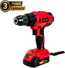 Дриль-шурупокрут GTM акумуляторний DSI18/60BL з ударом, 18 В, 60 Нм, 2 шв + акум. 2 Аг 2 шт, зарядний пристрій