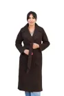 Жіноче кашемір пальто демісезон XL шоколадне Romantic 501-А