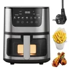 Аерогриль на 8л з сенсорним керуванням для смаження та запіканок ZepLine 4200W, Повітряна аерофритюрниця для хрумкої їжі без жиру.