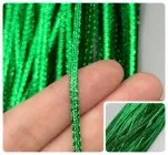 Тесьма декоративна / З металізованою ниткою / 3 мм / 86 метрів / Люрекс / Зелений