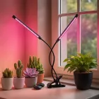 Фітолампа для розсади та кімнатних рослин, два плафони, ZW-2, Чорна