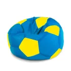 Крісло мішок М'яч футбольний SanchoBAG, розмір S (Дитячий), Матеріал Екошкіра, колір Блакитний: Блакитний: + Жовтий