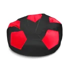 Крісло мішок М'яч футбольний SanchoBAG, розмір S (Дитячий), Матеріал Екошкіра, колір Чорний: Чорний + Червоний