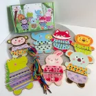 Дерев'яна розвиваюча іграшка Шнурівка 7 фігурок, C15018