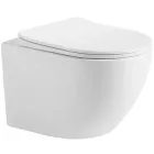 Унітаз підвісний Smart 49 см Devit Lite безободковий круглий із системою Tornado та дюропластовим сидінням Soft-close Білий