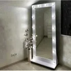 Пересувне дзеркало, дзеркало на колесах в повний зріст 180x80см MiroRika колір білий