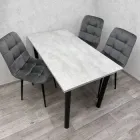 Стіл кухонний 1200х680мм з металевими ніжками Бетон - Ательє світлий ніжки ніжки з регулюванням чорний матовий