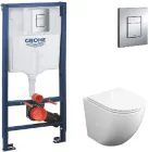 Інсталяція Grohe Rapid SL 38772001 з панеллю змиву + унітаз підвісний Koller Pool Round Tornado 3.0 1822570198 з сидінням Soft Close дюропласт